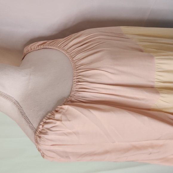 Pastel multicolor tiered dress 3/4 sleeve L XL pink yellow green blue prariecore - Picture 12 of 16